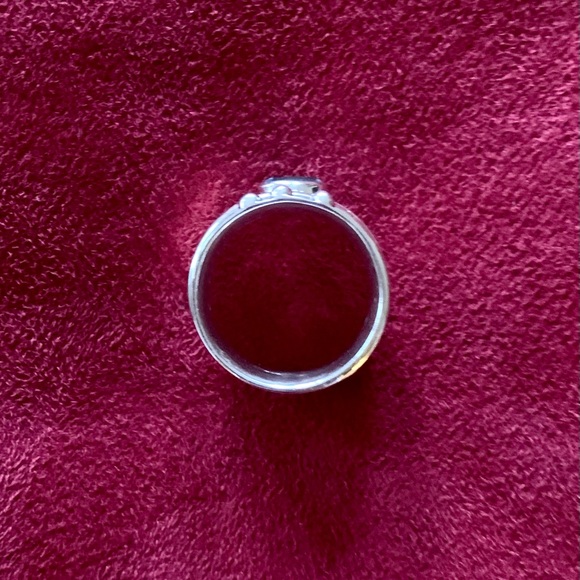 Blue topaz sterling silver spinner ring. - Picture 4 of 7